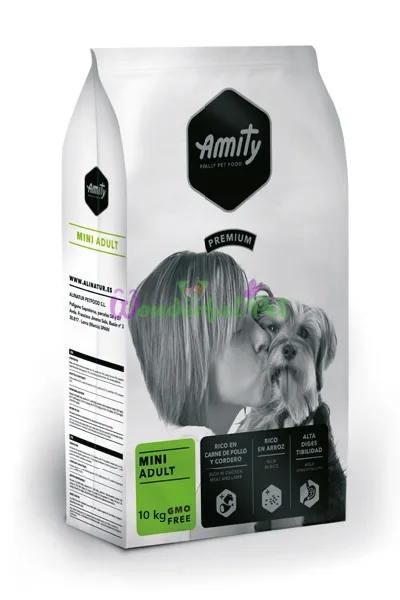 Корм для собак AMITY Mini Adult, для дрібних порід, з куркою і ягням, 10 KG (220)