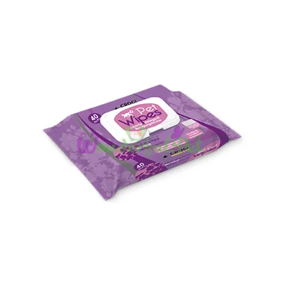 Серветки гигиенични для кошек,ORGANIC MAUVE, 40шт уп (12шт кор.) цена за уп.