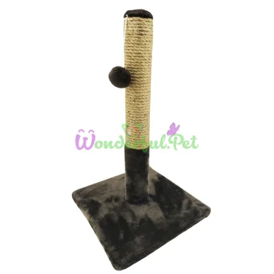 Pukhnastyky Cat Scratching Post on Base, Jute, Chocolate 30x55 cm