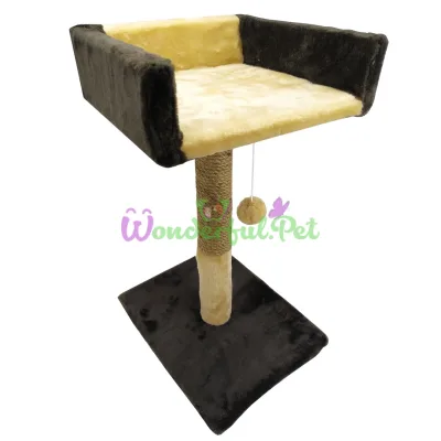 Pukhnastyky Cat Scratching Post with Sofa (Jute) Chocolate & Beige 30x33x50 cm