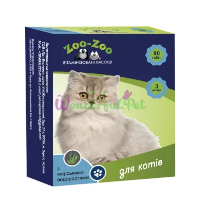 ZOO-ZOO Seaweed Vitamin Treats for Cats, 90 tabs 0.5 g