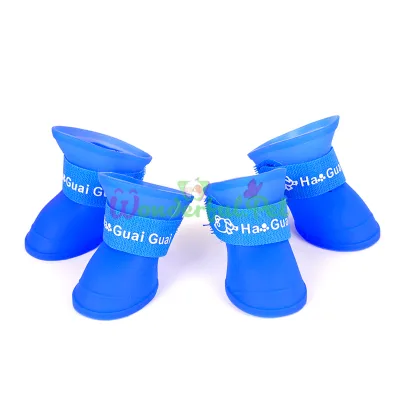 Silicone Dog Boots Blue M 5x4 cm