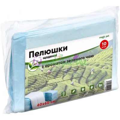 Пеленки ежедневные Magic Pet Green Tea 60 x 60 см 10 шт