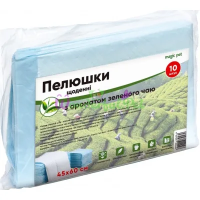 Пеленки ежедневные Magic Pet Green Tea 45 x 60 см 10 шт