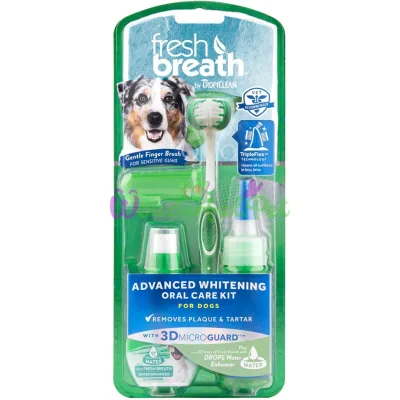 Набор Tropiclean Fresh Breath Advanced Whitening Oral Care Kit for Dogs