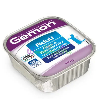 Паштет с кусочками GEMON CAT WET Adult Salmon 100 г