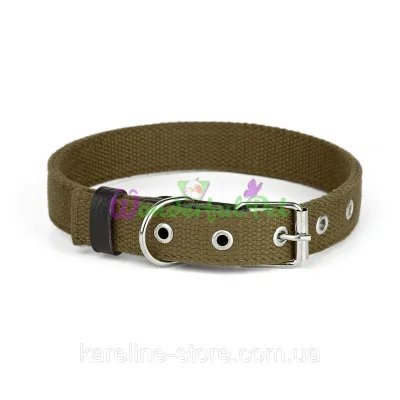 Before Kareline 606 5 Double Polycotton Dog Collar 20 mm Green