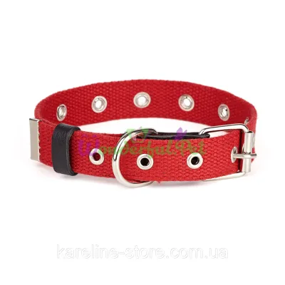 Before 612 6 Adjustable Polycotton Dog Collar 20 mm Red