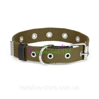 Before 613 5 Adjustable Polycotton Dog Collar 25 mm Green