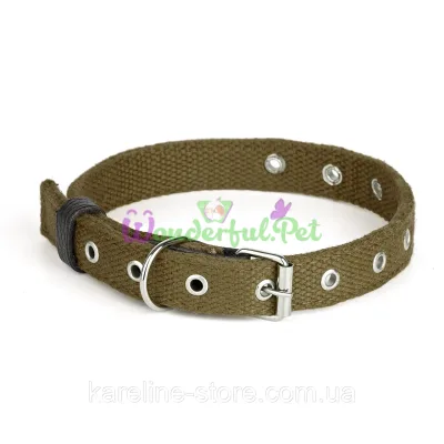 Before 618 5 Polycotton Double Adjustable Dog Collar 25 mm Green