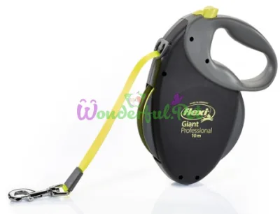 Рулетка-поводок FLEXI Giant Professional Neon L 10 м до 50 кг лента черно-желтый неон 0103