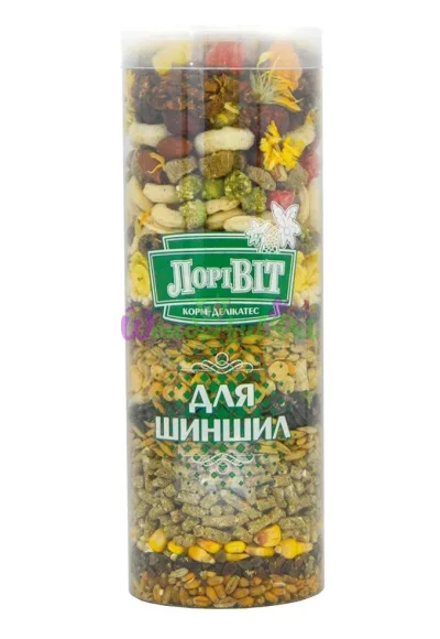ЛоріВіт корм-делікатес для шиншил, прозора туба 0,4 кг