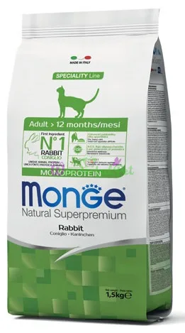 MONGE CAT Adult Rabbit Dry Food 1.5 kg