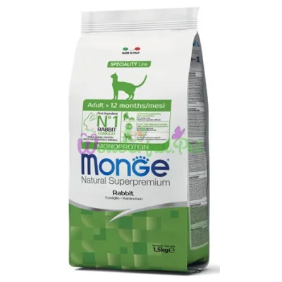 Сухой корм MONGE CAT Adult Rabbit 1.5 кг