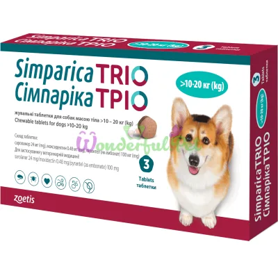 Zoetis Simparica TRIO 10-20 кг 1 табл