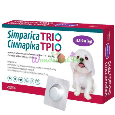 Zoetis Simparica TRIO 2.5-5 кг 1 табл