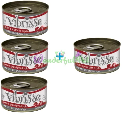 Влажный корм для кошек CROCI VIBRISSE курица ветчина 70 г набор 3+1