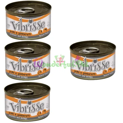 Влажный корм для кошек CROCI VIBRISSE курица креветки 70 г набор 3+1
