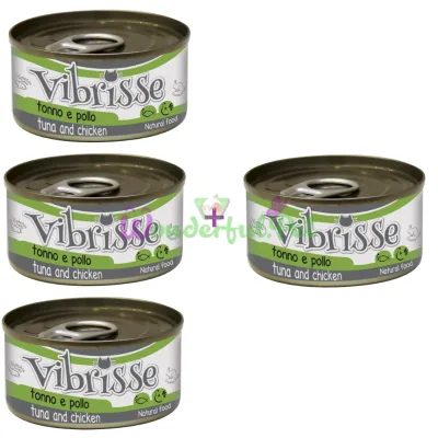 Влажный корм для кошек CROCI VIBRISSE тунец курица 70 г набор 3+1