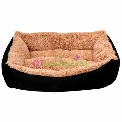 Лежак MiLORD JELLYBEAN черно-бежевый 95x70x22 см XL