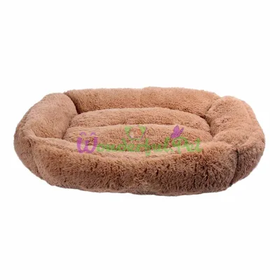 Лежак плюшевый MiLORD BROWNIE коричневый 50x38x19 см S