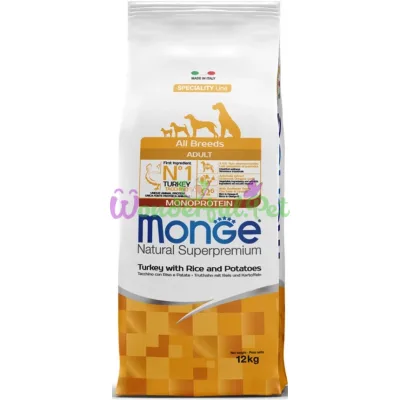 Сухий корм MONGE DOG All Breeds Adult Turkey Rice Potato 12 кг