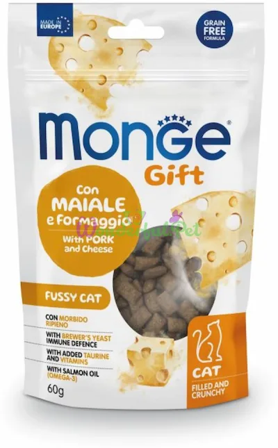 Monge Gift Fussy Cat Pork & Cheese Treats 60 g