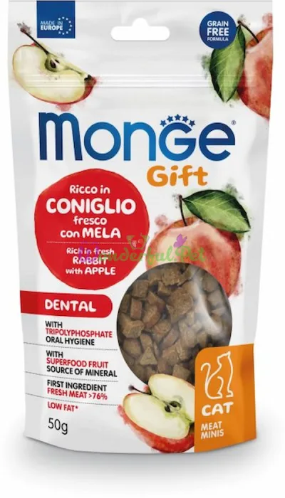 Monge Gift Cat Dental Rabbit Apple Treats 50 g