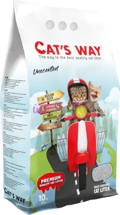 CAT'S WAY Bentonite Cat Litter Natural White 10 L