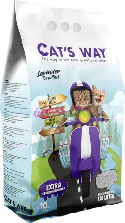 Бентонітовий наповнювач CATS WAY лаванда + фіолет. гранули, 10л