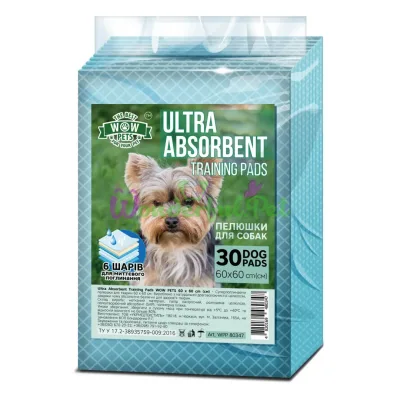 Пеленки WOW PETS ULTRA-AbSORBENT 60 x 60 см 30 шт