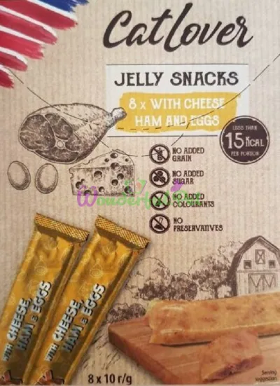 Лакомство CatLover Jelly Snacks Cheese Ham Eggs 80 г