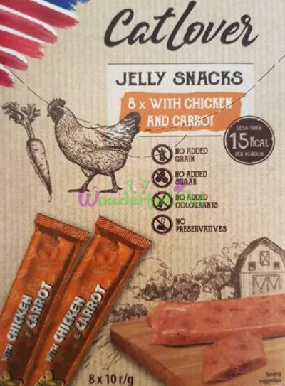 Лакомство CatLover Jelly Snacks Chicken Carrot 80 г