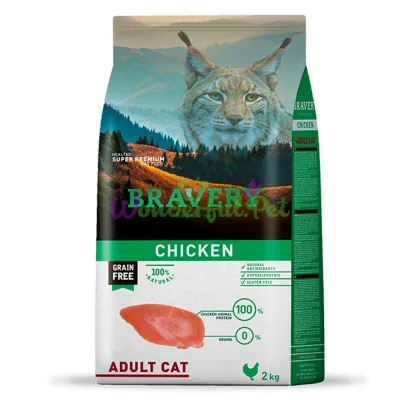 BRAVERY Chicken Adult Cat, сухий корм для взрослых кошек, с курицей 7 kg (302)