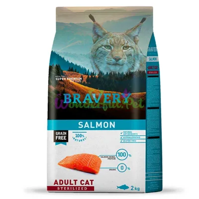 BRAVERY Salmon Adult Cat Sterilized, dry dog ​​food. sterilized cats, with salmon 7 kg (305)