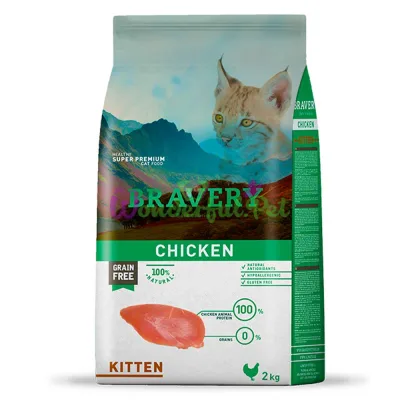 BRAVERY Cat Kitten Chicken Dry Food 2 kg