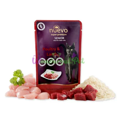 Пауч NUEVO Cat SENIOR Poultry Lamb 85 г
