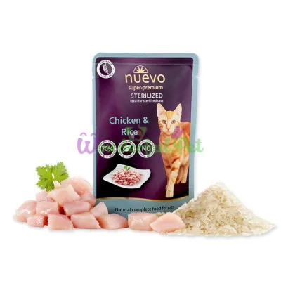NUEVO Cat STERILIZED Chicken & Rice Pouch 85 g