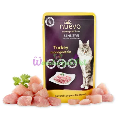 Пауч NUEVO Cat SENSITIVE Monoprotein Turkey 85 г