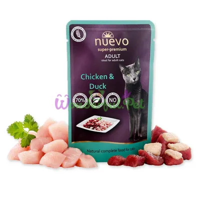 NUEVO Cat Adult Chicken & Duck Pouch 85 g