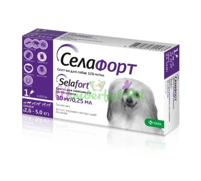 KRKA Selafort Dog 30 mg for Dogs 2.6–5 kg, 1 Pipette