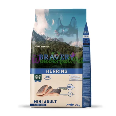 BRAVERY Herring Mini Adult,сухий корм для дор.собак мелких пород,с оселедцем 2kg