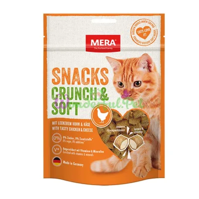 MERA SNACKS Cat Crunch Soft Huhn Kese Treats, 200 g
