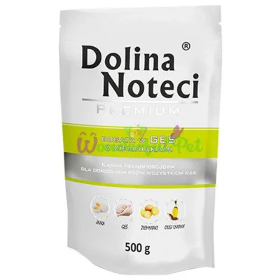 Dolina Noteci Dog Premium Goose Potato pouch, 500 g