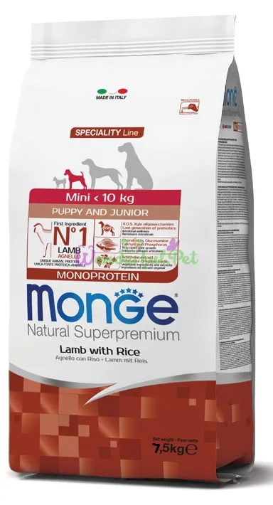 Сухий корм MONGE DOG Mini Puppy Junior Lamb Rice 7.5 кг