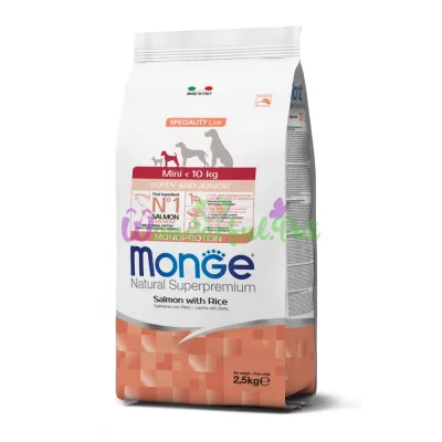 Сухой корм MONGE DOG Mini Puppy Junior Salmon Rice 2.5 кг