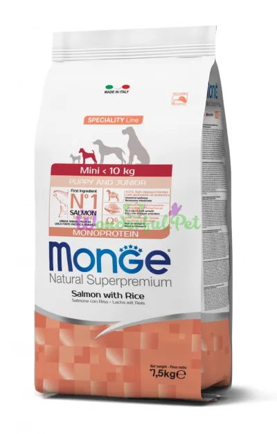 Сухий корм MONGE DOG Mini Puppy Junior Salmon Rice 7.5 кг