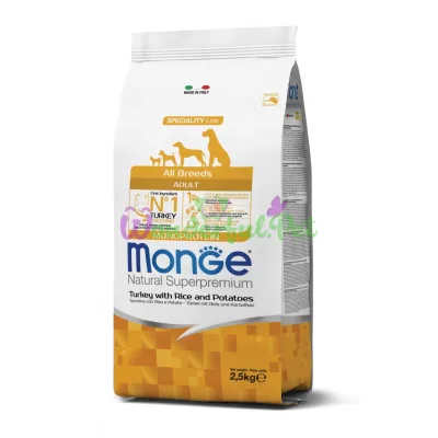 Сухой корм MONGE DOG All breeds Adult Turkey Rice Potato 2.5 кг