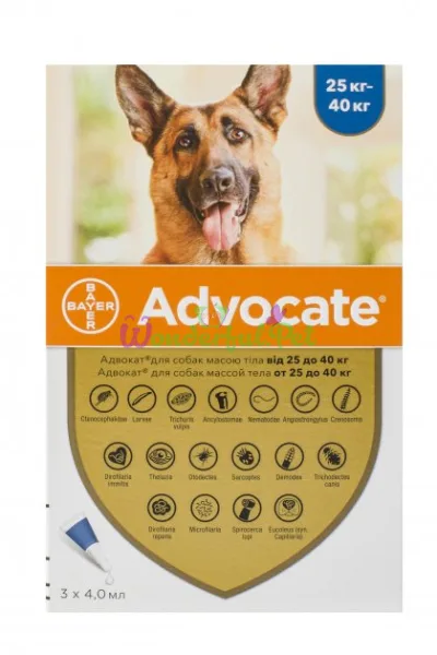 Краплі Bayer Advocate Dog 25-40 кг упаковка