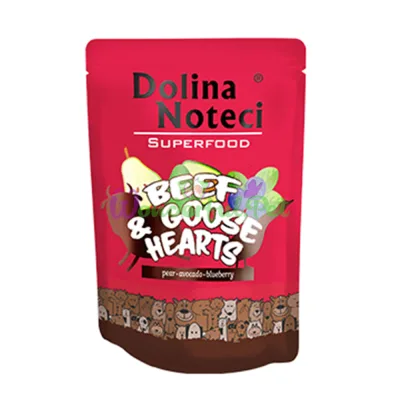 Пауч Dolina Noteci Superfood GF Dog Beef Goose hearts 300 г